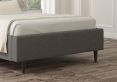 Esther Upholstered Arran Pebble Compact Double Bed Frame With Black Feet Only