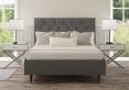 Esther Upholstered Arran Pebble Compact Double Bed Frame With Black Feet Only