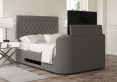 Claridge Upholstered Arran Pebble Ottoman TV Bed - King Size Bed Frame Only