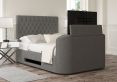 Claridge Upholstered Arran Pebble Ottoman TV Bed - Double Bed Frame Only