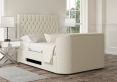 Claridge Upholstered Boucle Ivory Ottoman TV Bed - King Size Bed Frame Only