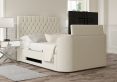 Claridge Upholstered Boucle Ivory Ottoman TV Bed - King Size Bed Frame Only