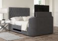 Claridge Upholstered Hugo Platinum Ottoman TV Bed - King Size Bed Frame Only