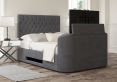 Claridge Upholstered Hugo Platinum Ottoman TV Bed -Super King Size Bed Frame Only