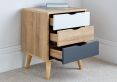 Kalmar 3 Drawer Oak Finish Bedside