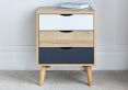 Kalmar 3 Drawer Oak Finish Bedside