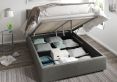 York Ottoman Granite Kimiyo Linen Single Bed Frame Only