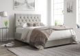 York Ottoman Silver Kimiyo Linen Single Bed Frame Only