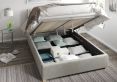 Levisham Ottoman Silver Kimiyo Linen Compact Double Bed Frame Only