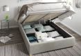 Levisham Ottoman Silver Kimiyo Linen Double Bed Frame Only