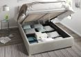 York Ottoman Silver Kimiyo Linen Single Bed Frame Only