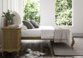 Lyon Kingsman Ivory Upholstered Oak Bed Frame - LFE - Super King Size Bed Frame Only