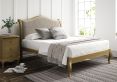 Lyon Kingsman Ivory Upholstered Oak Bed Frame - LFE - Double Bed Frame Only