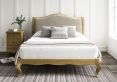 Lyon Kingsman Ivory Upholstered Oak Bed Frame - LFE - Double Bed Frame Only