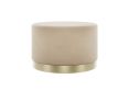 Portrush Cream Velvet Pouffe Upholstered Large Stool