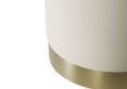 Portrush Cream Velvet Upholstered Pouffe Small Stool