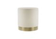 Portrush Cream Velvet Upholstered Pouffe Small Stool