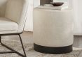 Portrush Ivory Boucle Upholstered Pouffe Small Stool