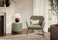 Portrush Sage Velvet Upholstered Pouffe Small Stool
