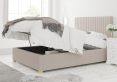 Levisham Ottoman Eire Linen Off White Compact Double Bed Frame Only