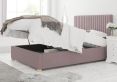 Levisham Ottoman Plush Velvet Blush Single Bed Frame Only