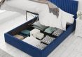 Levisham Ottoman Plush Velvet Navy Compact Double Bed Frame Only