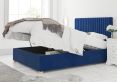 Levisham Ottoman Plush Velvet Navy Compact Double Bed Frame Only