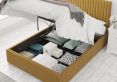 Levisham Ottoman Plush Velvet Ochre Compact Double Bed Frame Only