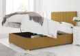 Levisham Ottoman Plush Velvet Ochre Compact Double Bed Frame Only