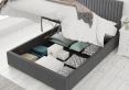 Levisham Ottoman Plush Velvet Steel Compact Double Bed Frame Only