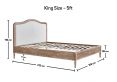 Lille Oak Upholstered Bed - King Bed Frame Only