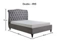 Lilly Upholstered Light Grey Double Bed Frame Only