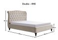Lilly Upholstered Natural Double Bed Frame Only