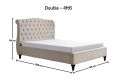 Lilly Upholstered Natural Double Bed Frame Only