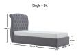 Lilly Upholstered Light Grey Ottoman Single Bed Frame Only