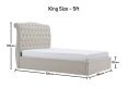 Lilly Upholstered Natural Ottoman King Size Bed Frame Only
