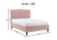 Lilly Upholstered Pink Double Bed Frame Only