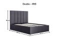 Linea Grey Upholstered Ottoman Double Bed Frame Only