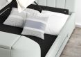 Claridge Upholstered Linea Seablue Ottoman TV Bed - Bed Frame Only