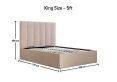 Linea Stone Upholstered Ottoman King Size Bed Frame Only