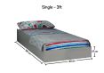 Liv & Lou Grey Compact Single Sleepover Frame Only