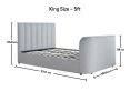 Lucille Upholstered TV Bed Mid Grey - King Bed Frame Only