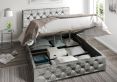 Rimini Ottoman Distressed Velvet Platinum Compact Double Bed Frame Only