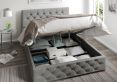 Rimini Ottoman Eire Linen Grey King Size Bed Frame Only
