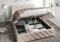 Rimini Ottoman Eire Linen Off White Compact Double Bed Frame Only