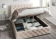 Rimini Ottoman Eire Linen Off White Single Bed Frame Only
