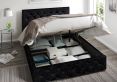 Rimini Ottoman Ebony Mirazzi Velvet Bed Frame Only