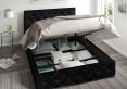 Rimini Ottoman Ebony Mirazzi Velvet Single Bed Frame Only