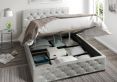 Rimini Ottoman Silver Mirazzi Velvet Compact Double Bed Frame Only