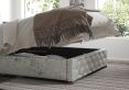 Rimini Ottoman Silver Mirazzi Velvet Compact Double Bed Frame Only